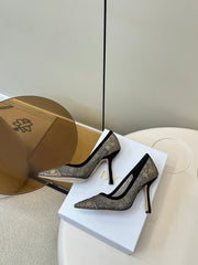 HIGH HEELS PUMP IN BLACK LAMB SUEDE 10 CM