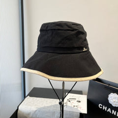 BUCKET HAT MODEL 651983 IN BLACK SLUB FABRIC