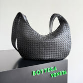 BOTTEGA VENETA 25S LARGE VENETO BAG 38 IN BLACK CALFSKIN SILVER HARDWARE