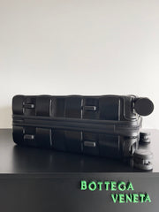 BOTTEGA VENETA 25S ODYSSEY CABIN 3D INTRECCIO PATTERN LUGGAGE 55 IN BLACK CALFSKIN