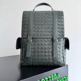 BOTTEGA VENETA 25S BACK TO SCHOOL BACKPACK 39 IN MUTED TEAL GRAY CALFSKIN