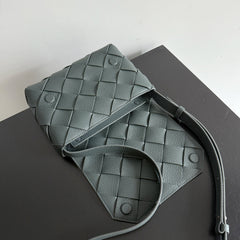 BOTTEGA VENETA 25S DIAGO 22 IN STEEL GRAY CALFSKIN SILVER HARDWARE