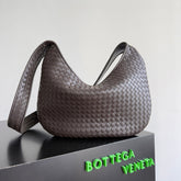BOTTEGA VENETA 25S LARGE VENETO BAG 38 IN DARK BROWN CALFSKIN SILVER HARDWARE
