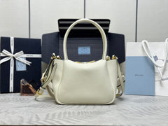 PRADA 25S SMALL BAG 23 IN IVORY CALFSKIN GOLD HARDWARE