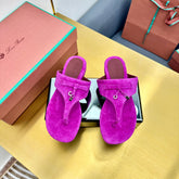 FLIP FLOPS IN NEON PINK SUEDE AND HARDWARE SILVER