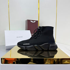 BALENCIAGA 25S SPEED 2.0 LACE-UP SNEAKERS IN BLACK KNITTED STYLE 3