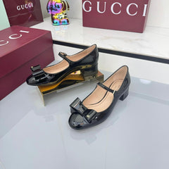 GG MARY JANE 25S IN BLACK LAMBSKIN WITH BOW