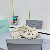 BALENCIAGA 25S POOL CROCS SLIDE IN LIGHT BEIGE SYNTHETIC RUBBER