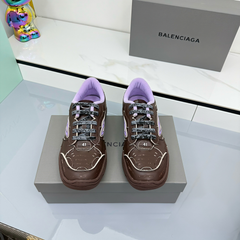 BALENCIAGA 25S SNEAKERS IN DEEP BROWN LEATHER