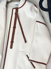 HERMES 25S CASHMERE COAT WITH LEATHER BUTTONS 204