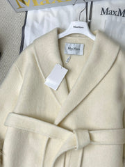 MAX MARA 25S CASHMERE COAT WITH FOX FUR TRIM 235