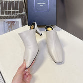 YSL 25S HIGH-HEEL SANDALS 75 MM IN WHITE LAMBSKIN