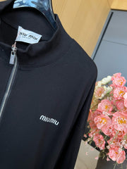 MIUMIU COTTON ZIP-UP SWEATSHIRT STYLE 348