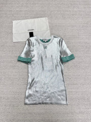 CC 25 Short Sleeves T- shirt Silver Cotton