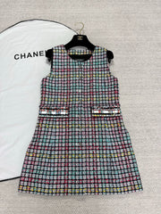 CC 25 Plaid Dress Multicolor Cotton