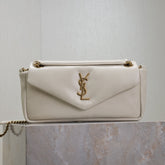YSL 25S CALYPSO HANDBAG 26 IN IVORY LAMBSKIN GOLD HARDWARE