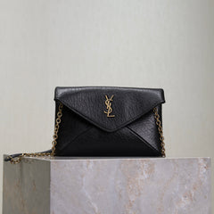 YSL 25S CALYPSO MINI 19 IN BLACK LAMBSKIN GOLD HARDWRE