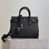 YSL 25S SAC DE JOUR 22 IN BLACK GRAINED CALFSKIN SILVER HARDWRE
