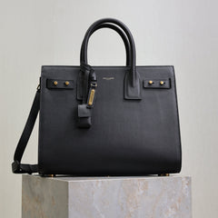YSL 25S SAC DE JOUR GM 32 IN BLACK SUPPLE GRAINED CALFSKIN GOLD HARDWRE
