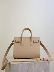 YSL 25S SAC DE JOUR 22 IN DARK BEIGE SUPPLE GRAINED CALFSKIN