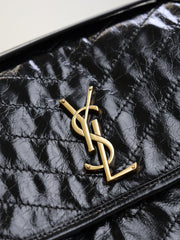 YSL 25S NIKI GM BAG 32 IN BLACK GLOSSY CALFSKIN GOLD HARDWRE