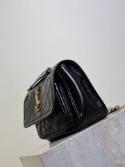 YSL 25S NIKI BAG 22 IN BLACK GLOSSY CALFSKIN GOLD HARDWARE