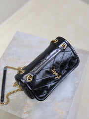 YSL 25S NIKI BAG 18 IN BLACK GLOSSY CALFSKIN GOLD HARDWRE