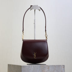 YSL 25S MINI VOLTAIRE 21 IN ROUGE CABERNET CALFSKIN SAINT LAURENT GOLD HARDWRE