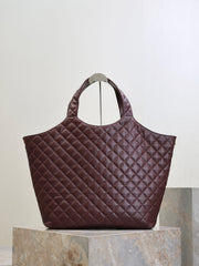 YSL 25S ICARE 27 IN ROUGE CABERNET QUILTED CALFSKIN GOLD HARDWARE