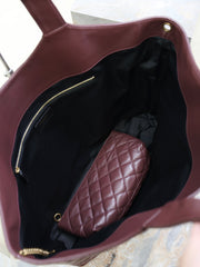 YSL 25S ICARE 27 IN ROUGE CABERNET QUILTED CALFSKIN GOLD HARDWRE