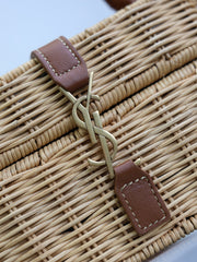 YSL 25S GABY MINI BAG 18 IN OSIER AND BROWN CALFSKIN GOLD HARDWARE