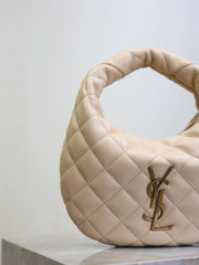YSL 25S ICARINO 17 IN BEIGE QUILTED CALFSKIN GOLD HARDWARE