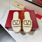 VLTN ESPADRILLE SLIDES 25S IN WHITE LAMBSKIN STYLE 3