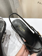 JUDY DOUBLE STRAP MARY JANE SLINGBACK 65MM IN BLACK PATENT CALFSKIN AND LEOPARD PRINTED HAIRY CALFSKIN