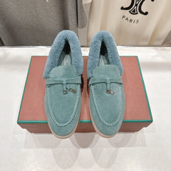 LP 25S SUMMER CHARMS WALK LOAFERS IN DUSTY TEAL SUEDE AND FLEECE