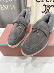 LP 25S SUMMER CHARMS WALK LOAFERS IN LIGHT CHARCOAL SUEDE AND FLEECE