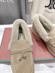 LP 25S SUMMER CHARMS WALK LOAFERS IN WARM GREY SUEDE AND FLEECE