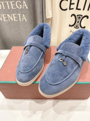 LP 25S SUMMER CHARMS WALK LOAFERS IN SLATE BLUE SUEDE AND FLEECE