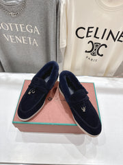 LP 25S SUMMER CHARMS WALK LOAFERS IN DARK NAVY SUEDE AND FLEECE