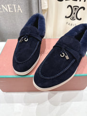 LP 25S SUMMER CHARMS WALK LOAFERS IN DARK NAVY SUEDE AND FLEECE