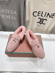 LP 25S SUMMER CHARMS WALK LOAFERS IN BABY PINK SUEDE AND FLEECE