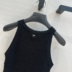 CC 25 Knitted Vest Black Cotton
