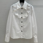 CC 25 Lace Collor Shirt White Cotton