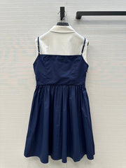 MIUMIU FAUX TWO-PIECE DRESS WITH STRAPS 268351