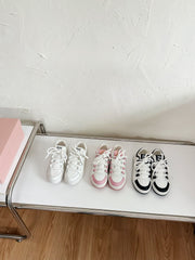 SNEAKERS SIMPLE DESIGN IN PINK MIX WHITE SHEEPSKIN