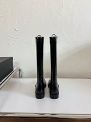 HUNT BOOTS IN BLACK GLAZED CALFSKIN