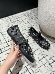 ALAIA PEARL MARY JANE SHOES IN BLACK LAMBSKIN