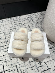 DAD SANDAL MULE IN WHITE SHEARLING
