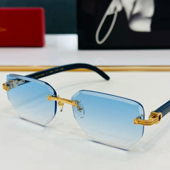 PREMIÈRE RECTANGULAR FRAME SUNGLASSES CT0620S IN METAL AND WOODEN