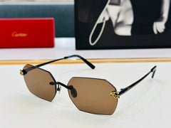PANTHÈRE RIMLESS GEOMETRIC FRAME SUNGLASSES CT0504S IN METAL